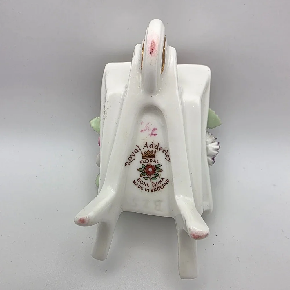 Royal‎ Adderley Floral Bone China Wheelbarrow Figurine Made in England Vintage
